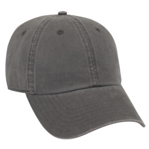 Garment Wash Combed Cotton Twill Cap Charcoal Grey