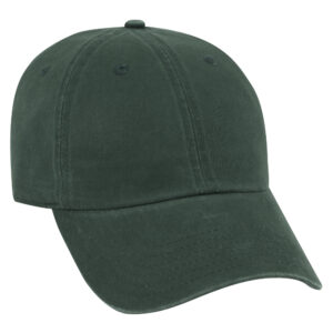 Garment Wash Combed Cotton Twill Cap Dark Green