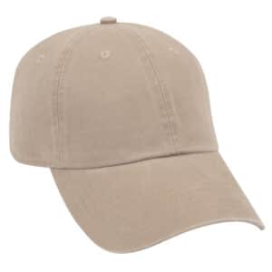 Garment Wash Combed Cotton Twill Cap Dark Khaki