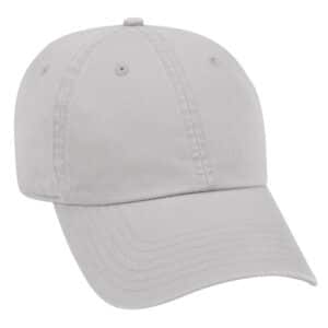 Garment Wash Combed Cotton Twill Cap Grey