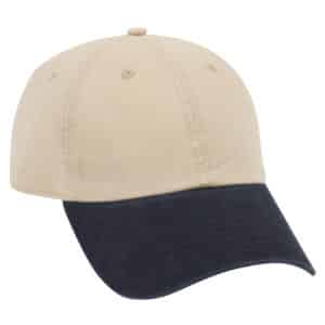 Garment Wash Combed Cotton Twill Cap Navy Khaki