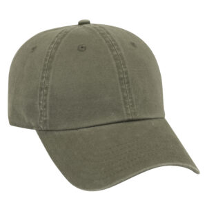 Garment Wash Combed Cotton Twill Cap Olive Green