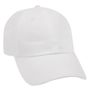 Garment Wash Combed Cotton Twill Cap White