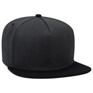Heather Wool Blend Flat Cap Black Heather Black Heather Black