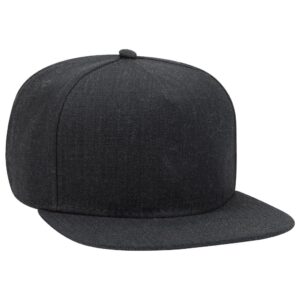 Heather Wool Blend Flat Cap Heather Black