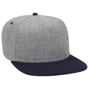 Heather Wool Blend Flat Cap Navy Heather Grey Heather Grey