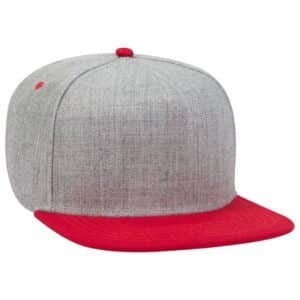 Heather Wool Blend Flat Cap Red Heather Grey Heather Grey