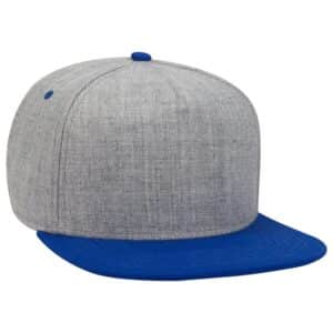 Heather Wool Blend Flat Cap Royal Heather Grey Heather Grey