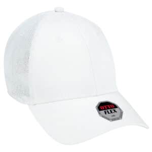 Otto Flex Stretch Poly Mesh Back Cap White