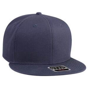 Six Panel Cotton Twill Flat Cap Navy