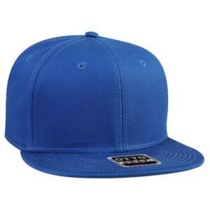 Six Panel Cotton Twill Flat Cap Royal
