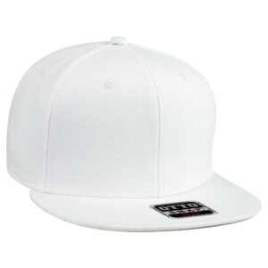 Six Panel Cotton Twill Flat Cap White