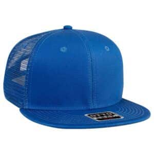 Six Panel Cotton Twill Mesh Flat Cap Royal