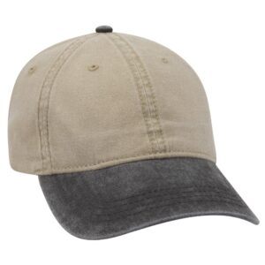 Six Panel Low Profile Cap Black Khaki