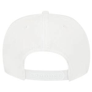 Six Panel Poly Cool Mesh Flat Cap White Back