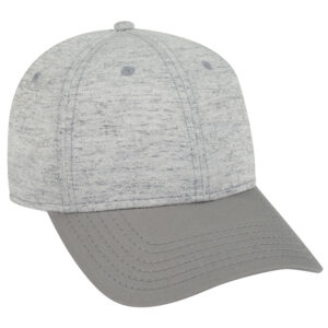 Six Panel Rayon Blend Jersey Knit Baseball Cap Grey Heather Grey