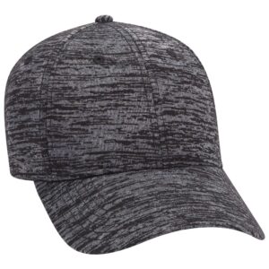 Six Panel Rayon Blend Jersey Knit Baseball Cap Heather Black