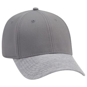 Six Panel Rayon Blend Jersey Knit Baseball Cap Heather Grey Grey