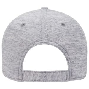 Six Panel Rayon Blend Jersey Knit Baseball Cap Heather Grey back