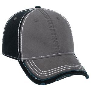 Six Panel Vintage Washed Cap Charcoal Grey Charcoal Grey Blac