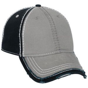 Six Panel Vintage Washed Cap Grey Grey Black