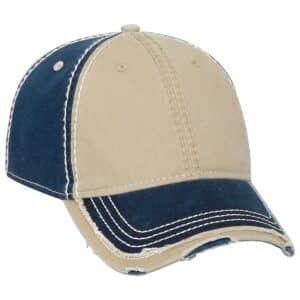 Six Panel Vintage Washed Cap Navy Khaki Navy