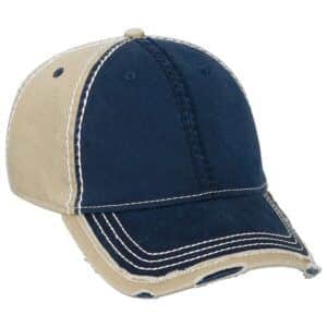 Six Panel Vintage Washed Cap Navy Navy Khaki