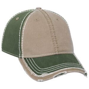 Six Panel Vintage Washed Cap Olive Green Dark Khaki Olive Green