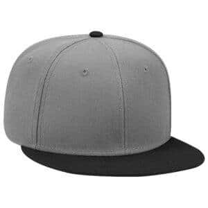Six Panel Wool Blend Flat Cap Black Grey Grey