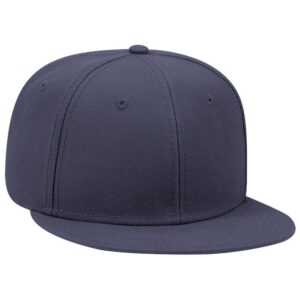 Six Panel Wool Blend Flat Cap Navy