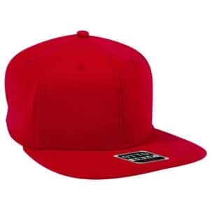 Stretch Cotton Twill Flat Cap Red