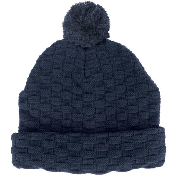 Woven Pom Pom Beanie - Image 3