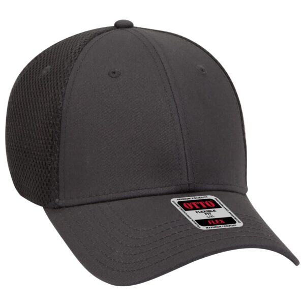 A grey Otto Flex 6 Panel Baseball cap featuring mesh sides and a branded patch on the front.