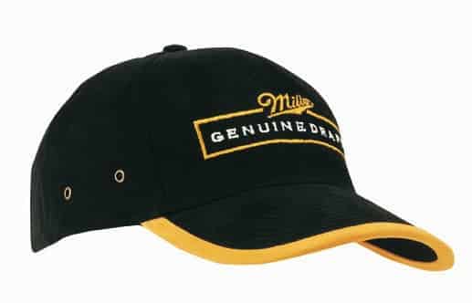 Brushed Heavy Cotton Cap with Peak and Arch Trim