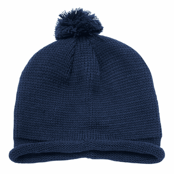 Solid RollUp Beanies w/PomPom C3-611A-DKY