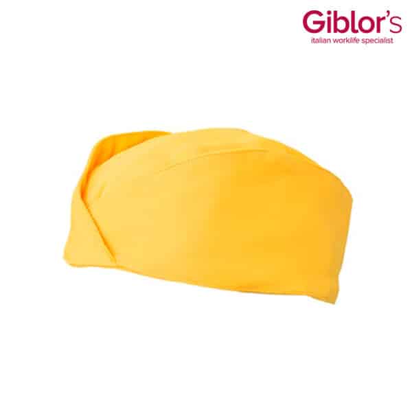 A yellow Panarea Hat with a simple design and a logo on one side.