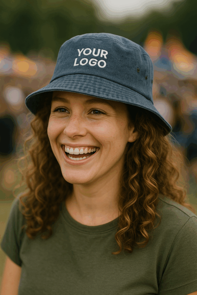 woman wearing bucket hat