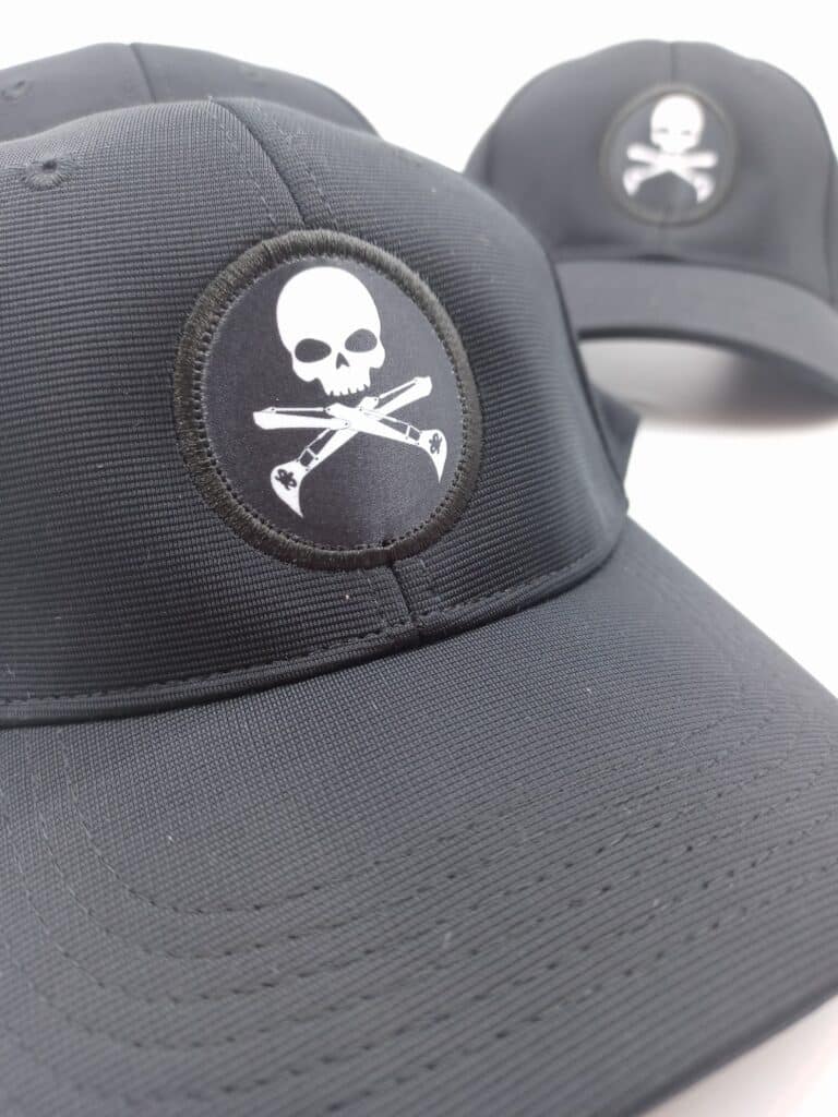 Cap branded with a patch